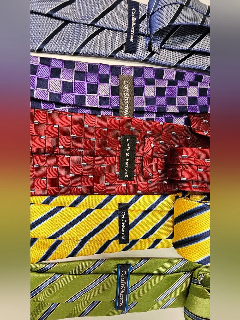 Croft & Barrow Silk Neckties Lot Of 5 Various Colors And Designs Classic